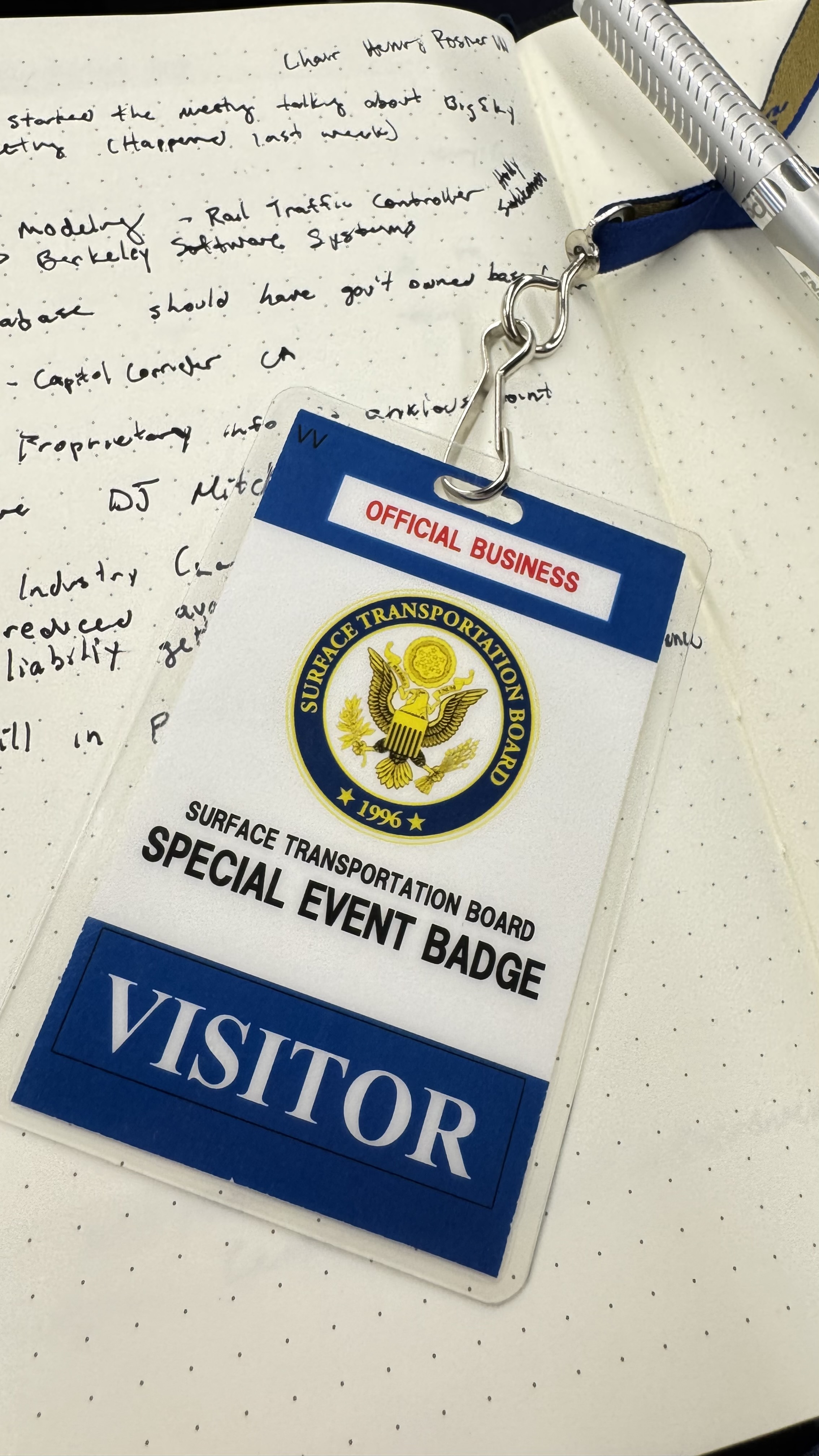 STB badge on a notebook