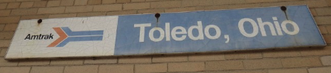 Toledo amtrak sign
