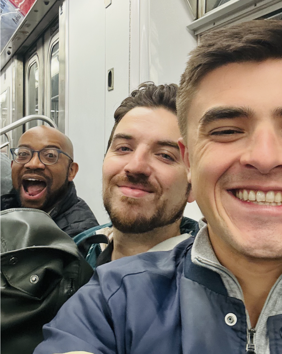 Mitch, hayden and Jerome on the train
